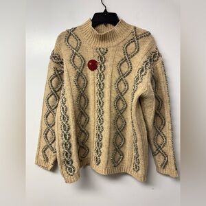 Vintage 90’s Eddie Bauer Legends Wool Blend Medium Cable Knit Sweater Women’s